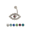 Surgical Steel 14 Gauge Belly Ring with Eye Shape CZ Jewel