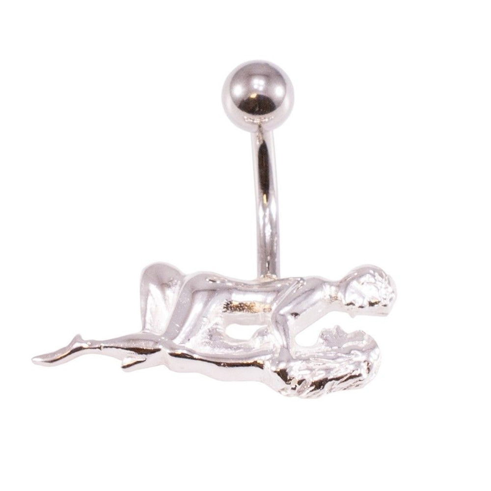 Surgical Steel 14 Gauge Belly Ring with Kama Sutra