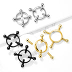 Surgical Steel Non- Adjustable Nipple Ring Clamp & 4 Screws - Pair - Kruelty - Photo 2