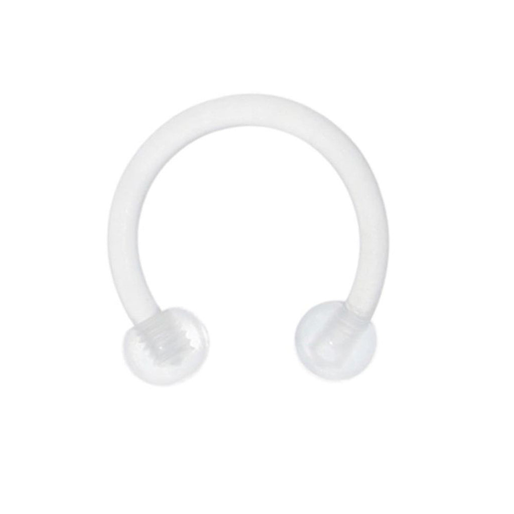 Bio-Flex Clear Horseshoe Circular Barbell Ring 16 Gauge Retainer - Kruelty