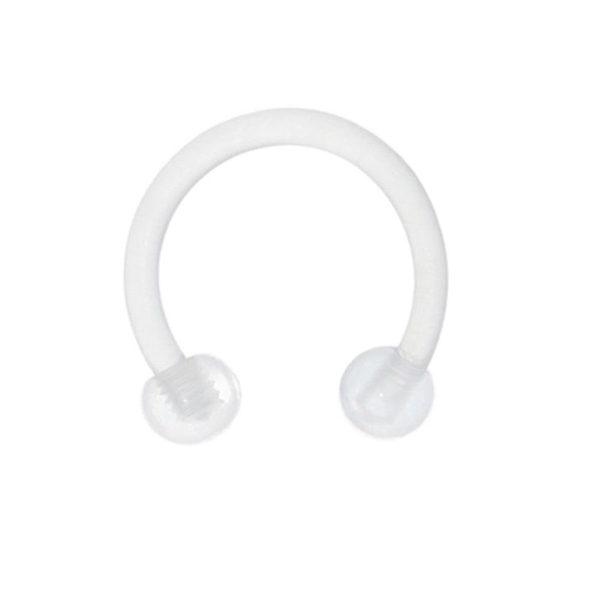 Bio-Flex Clear Horseshoe Circular Barbell Ring 16 Gauge Retainer - Kruelty