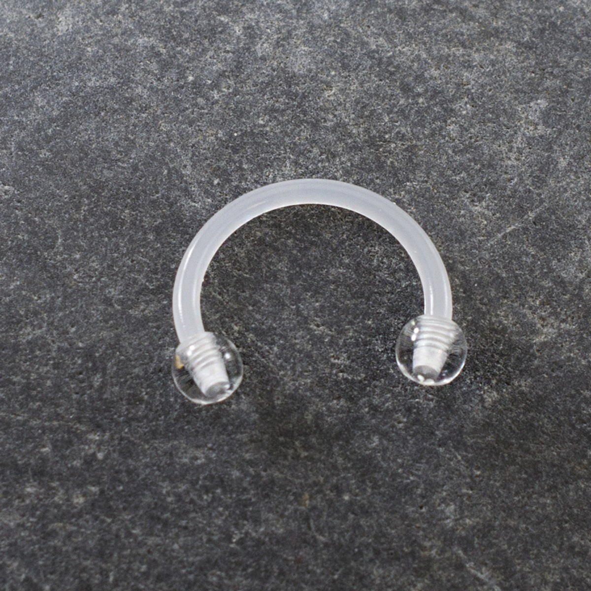Bio-Flex Clear Horseshoe Circular Barbell Ring 16 Gauge Retainer - Kruelty - Photo 2