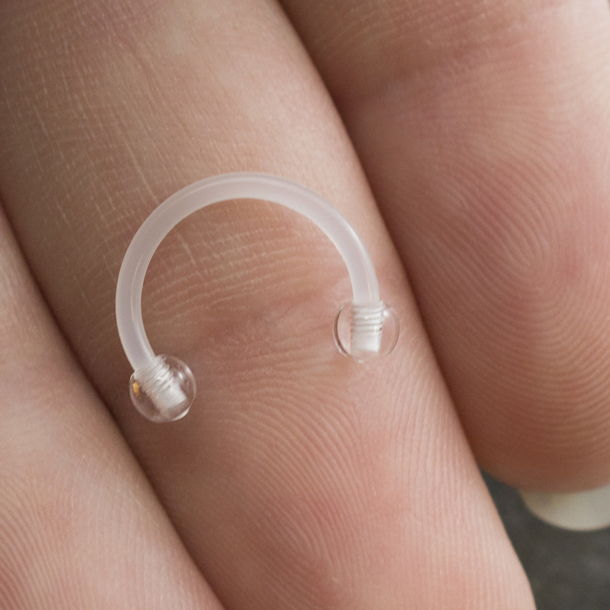 Bio-Flex Clear Horseshoe Circular Barbell Ring 16 Gauge Retainer - Kruelty - Photo 3