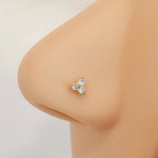 Gold Plated Surgical Steel 20 Gauge L Shaped Nose Stud