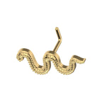 Gold Plated Surgical Steel 20 Gauge Snake L Shaped Nose Stud