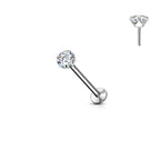 Surgical Steel Labret Stud 20 16 & 18 Gauge Threadless - Color CZ Gem - Kruelty - Photo 4