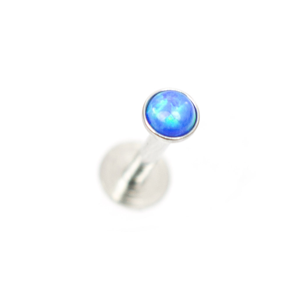 Surgical Steel 16 Gauge Labret Stud with Opalite Gem and Enamel Back - photo 12