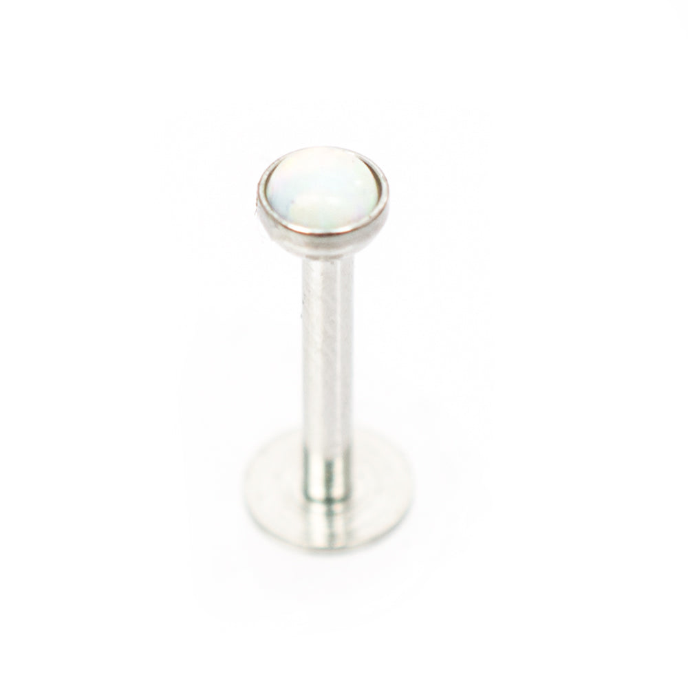 Surgical Steel 16 Gauge Labret Stud with Opalite Gem and Enamel Back - photo 13