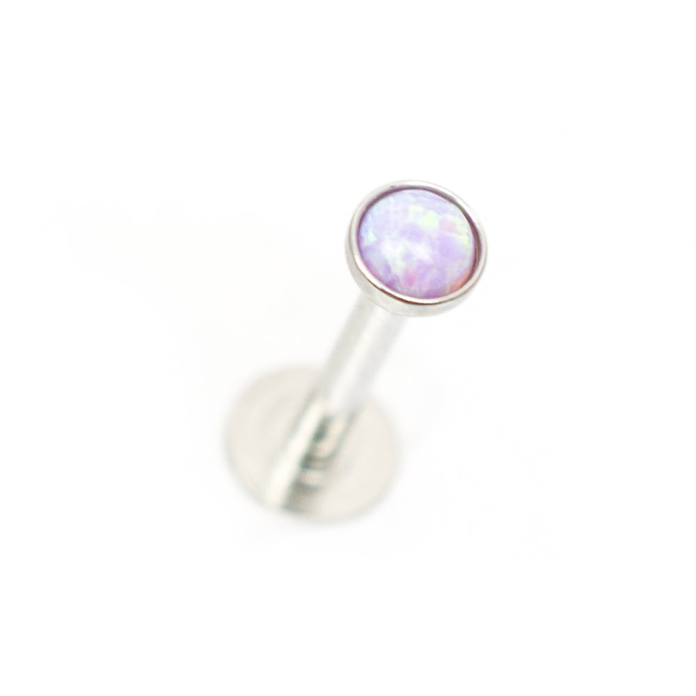 Surgical Steel 16 Gauge Labret Stud with Opalite Gem and Enamel Back - photo 15