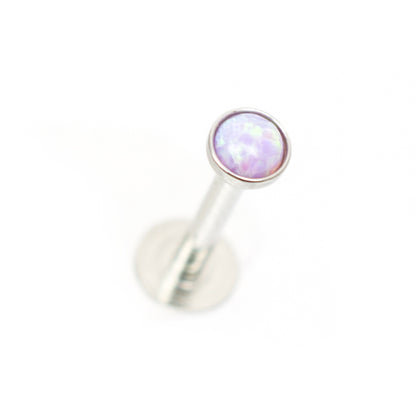 Surgical Steel 16 Gauge Labret Stud with Opalite Gem and Enamel Back - photo 15