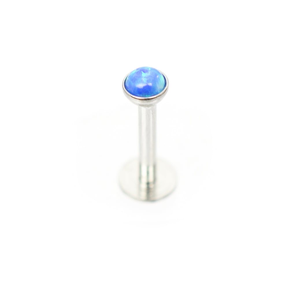 Surgical Steel 16 Gauge Labret Stud with Opalite Gem and Enamel Back - photo 11