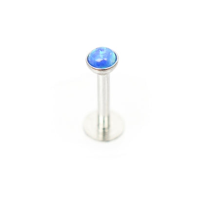 Surgical Steel 16 Gauge Labret Stud with Opalite Gem and Enamel Back - photo 11
