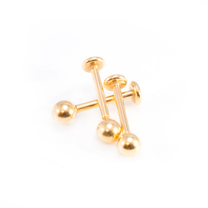 Surgical Steel 14 Gauge Gold Plated Monroe Labret Studs - 3 Pack - photo 6