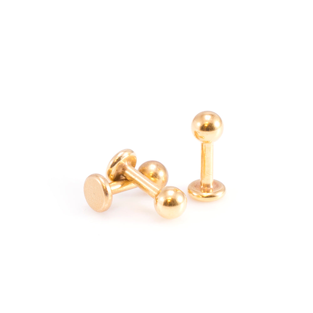 Surgical Steel 14 Gauge Gold Plated Monroe Labret Studs - 3 Pack - photo 7
