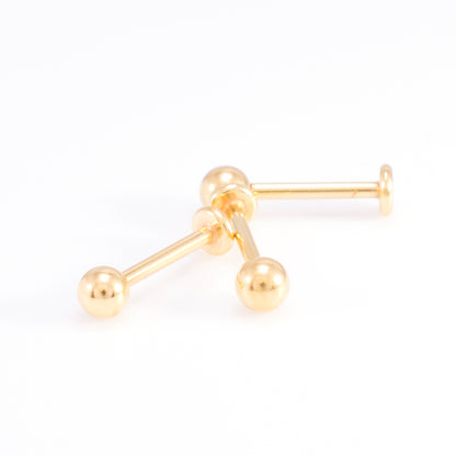 Surgical Steel 14 Gauge Gold Plated Monroe Labret Studs - 3 Pack - photo 9