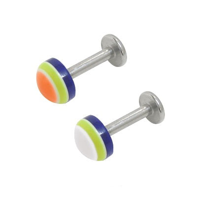 Surgical Steel 14 Gauge Monroe Labret with UV Acrylic Half Bead
