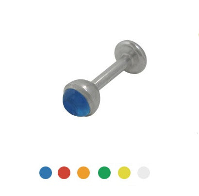 Surgical Steel 14 Gauge Labret Stud with UV Acrylic Design Bead