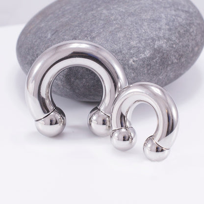 Surgical Steel 0 & 00 Gauge Horseshoe Circular Barbell Ball Ends - photo 3
