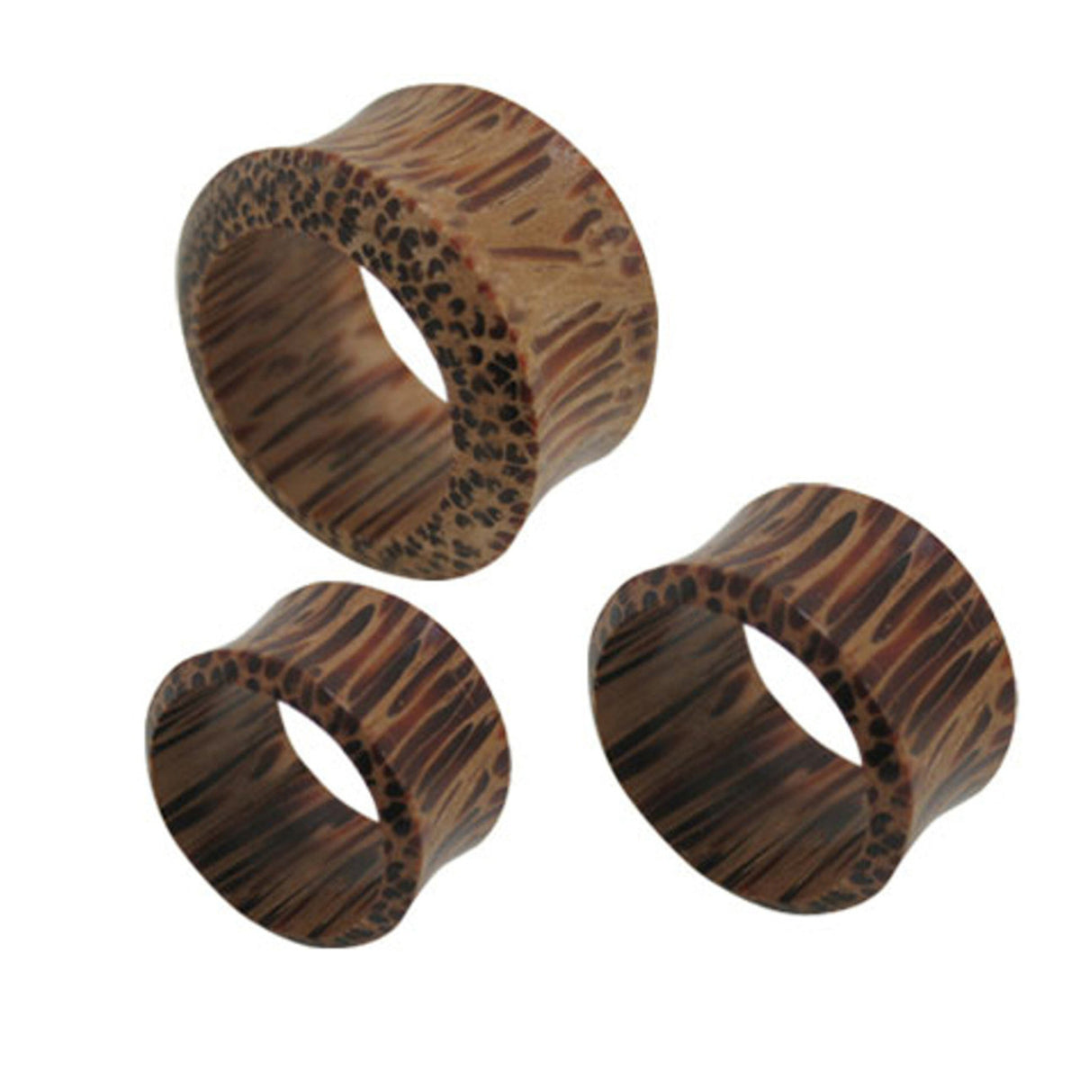 Wood Leopard Ear Tunnels 1 1/4 to 1 3/4 Inch - Pair
