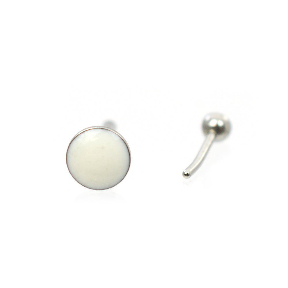 Surgical Steel 18 Gauge Press Fit Labret Studs with Clear CZ - Pair - photo 3