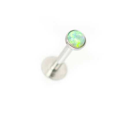 Surgical Steel 16 Gauge Labret Stud with Opalite Gem and Enamel Back - photo 5