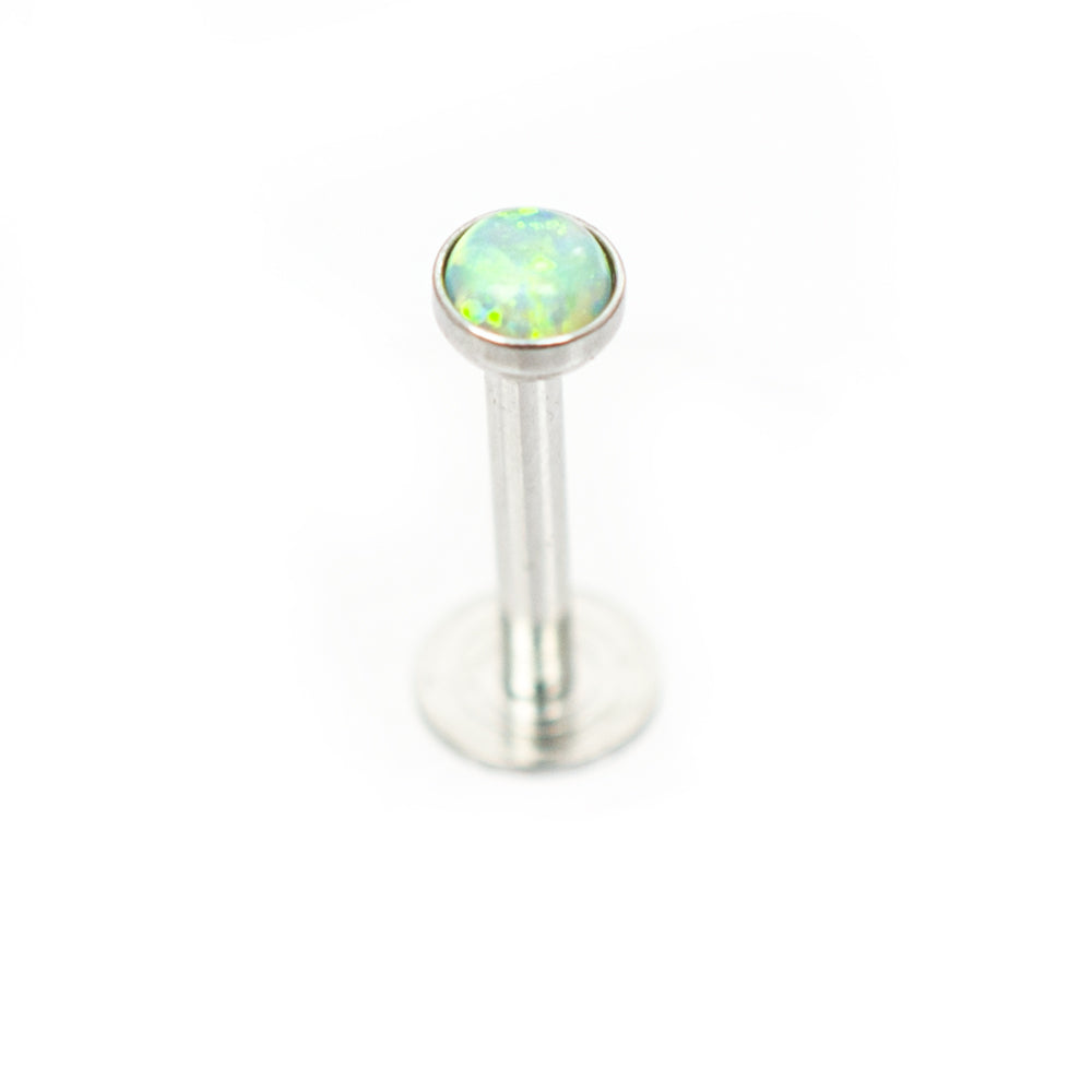 Surgical Steel 16 Gauge Labret Stud with Opalite Gem and Enamel Back - photo 6