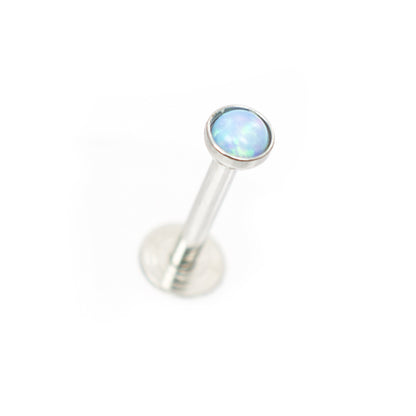 Surgical Steel 16 Gauge Labret Stud with Opalite Gem and Enamel Back - photo 7