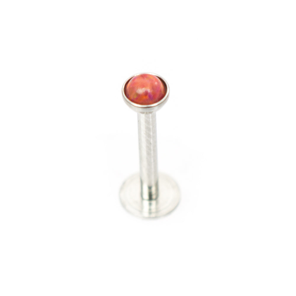 Surgical Steel 16 Gauge Labret Stud with Opalite Gem and Enamel Back - photo 9