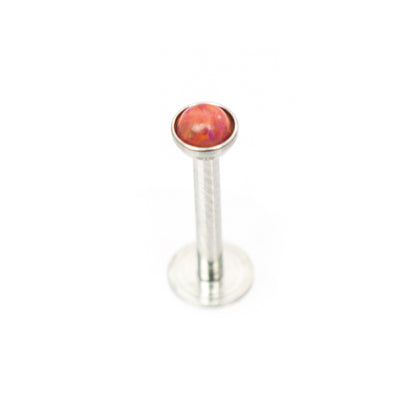 Surgical Steel 16 Gauge Labret Stud with Opalite Gem and Enamel Back - photo 9