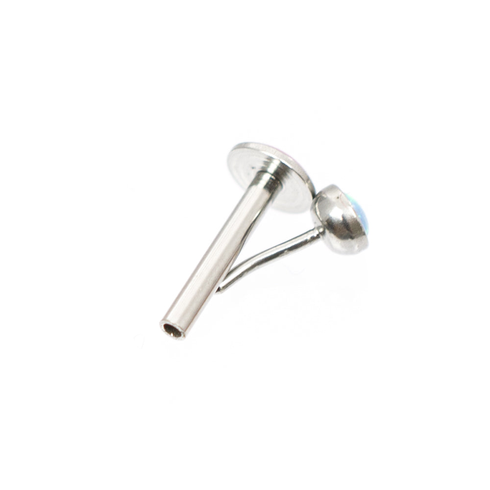Surgical Steel 16 Gauge Labret Stud with Opalite Gem and Enamel Back - photo 2
