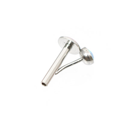 Surgical Steel 16 Gauge Labret Stud with Opalite Gem and Enamel Back - photo 2