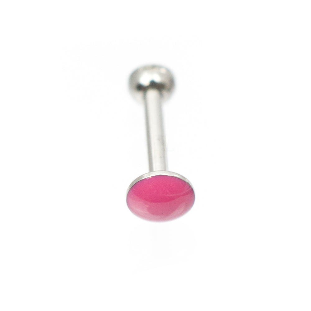 Surgical Steel 16 Gauge Labret Stud with Opalite Gem and Enamel Back - photo 3