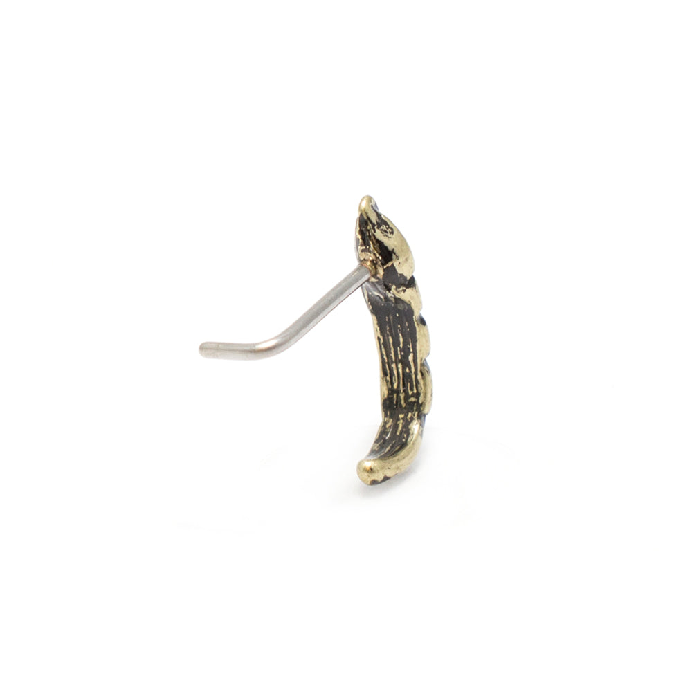 Surgical Steel 20 Gauge Gold Leaf L-Bend Nose Crawler - photo 4