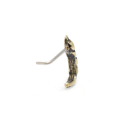 Surgical Steel 20 Gauge Gold Leaf L-Bend Nose Crawler - photo 4
