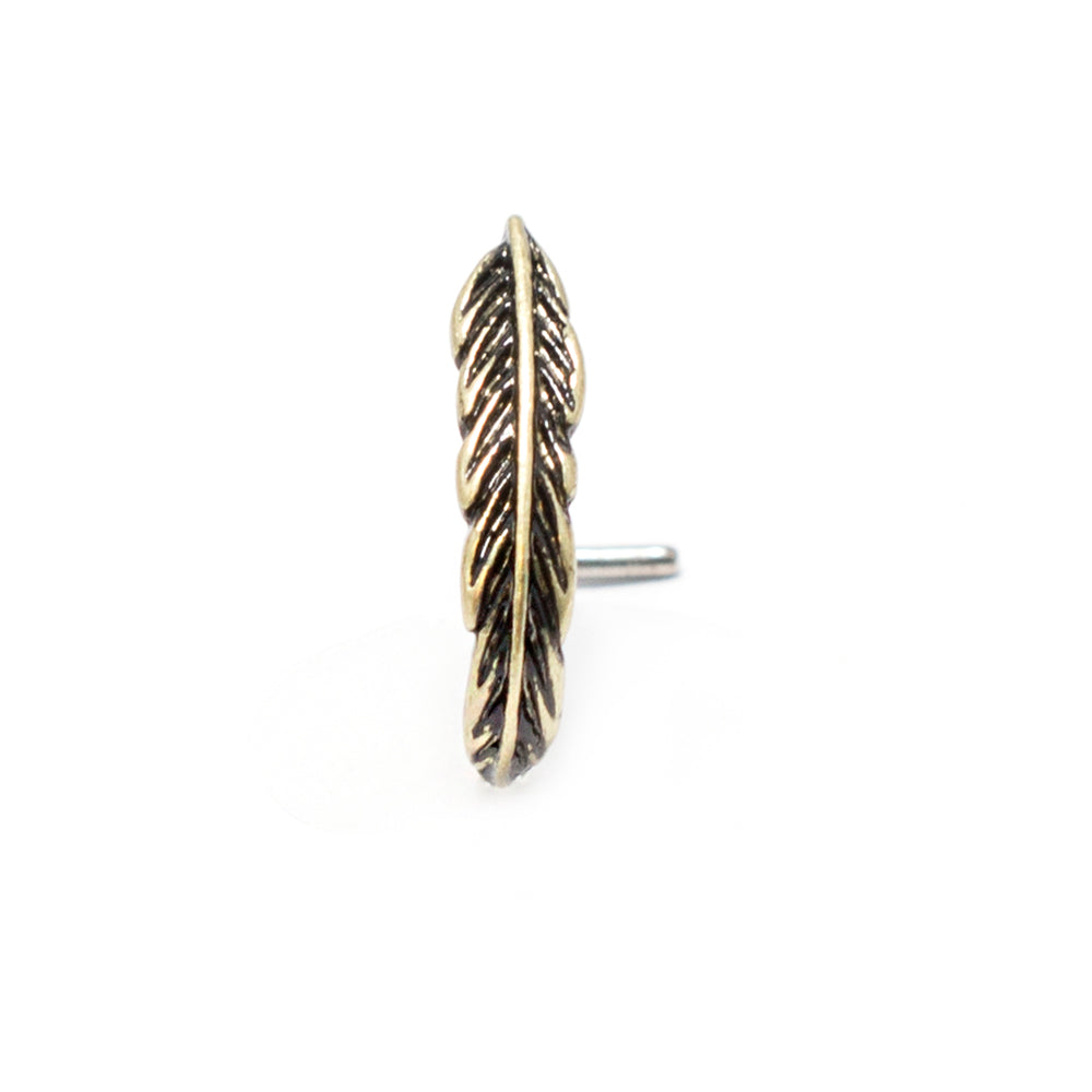 Surgical Steel 20 Gauge Gold Leaf L-Bend Nose Crawler