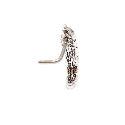 Surgical Steel 20 Gauge Silver Leaf L-Bend Nose Crawler - photo 4