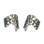 Silver Plated Brass Leaf Clip On Ear Cuff Wrap Earrings - Pair