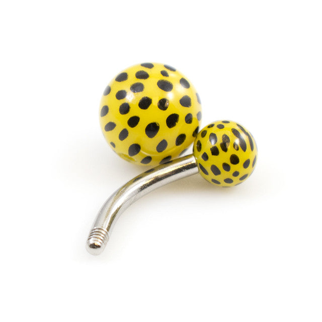 Surgical Steel Belly Button Ring 14G 10mm with Leopard Acrylic Ball - photo 3