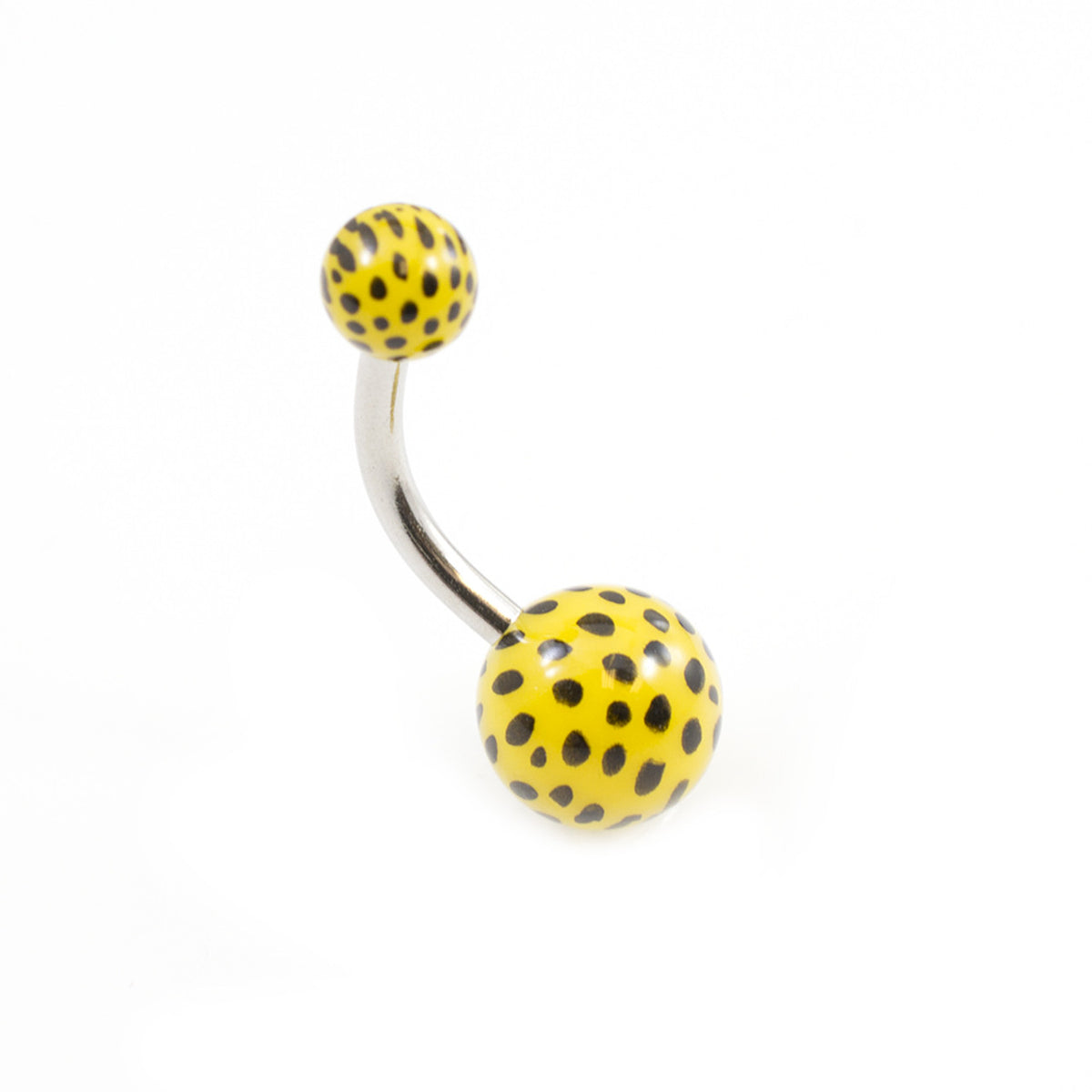 Surgical Steel Belly Button Ring 14G 10mm with Leopard Acrylic Ball - photo 5