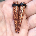 Acrylic 8G to 5/8" Leopard Print Ear Tapers Stretching Kit - 18 Pack