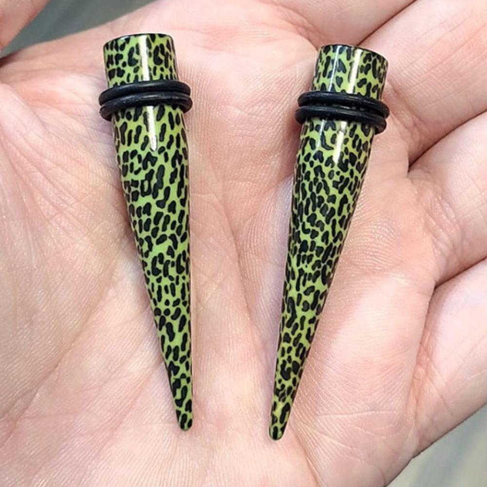 Acrylic Green Leopard Taper Stretching Kit 8G to 5/8 Inch - 18 Pack - photo 3