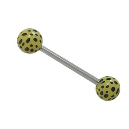Surgical Steel or Titanium Barbell 14G 16mm with Leopard or Zebra Ball - photo 6