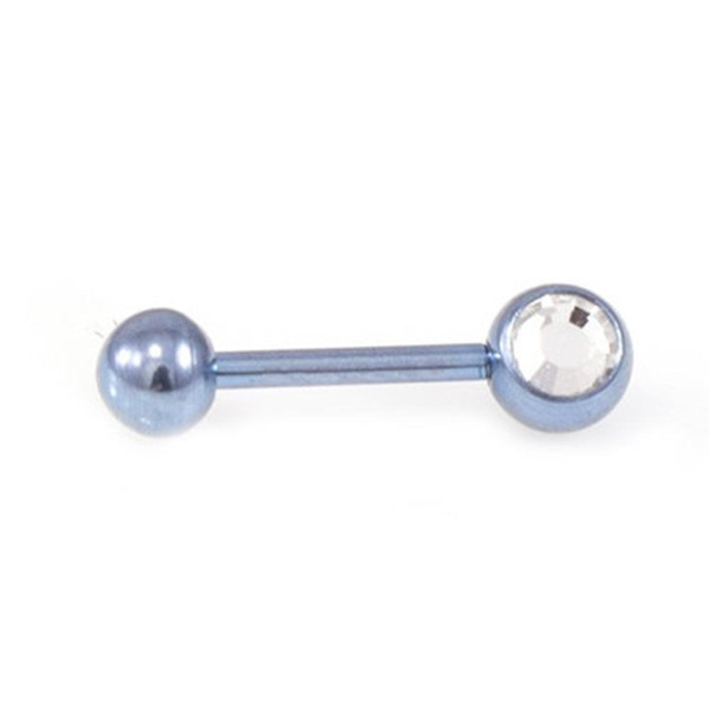 Surgical Steel 16 Gauge Eyebrow Barbell with CZ Ball - 6mm - photo 3