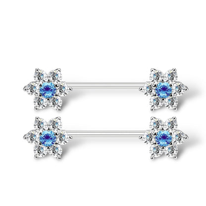 Surgical Steel 14 Gauge Nipple Barbell with CZ Flower Kitty Cat - Pair - photo 8