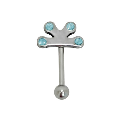 Surgical Steel 16 Gauge Straight Eyebrow Barbell with CZ Flower - photo 7