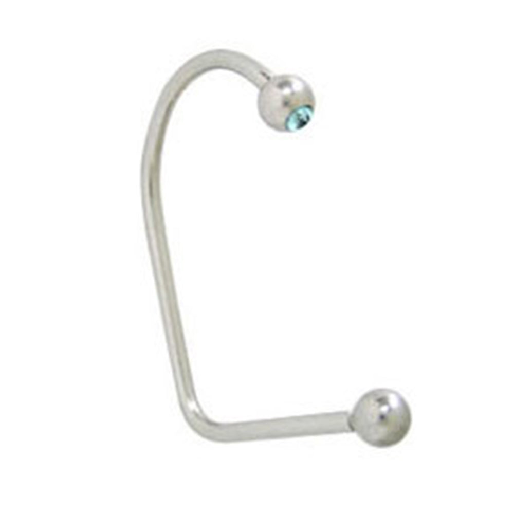 Surgical Steel 14 Gauge Labret Stud with Light Blue CZ Lippy Loop Lip