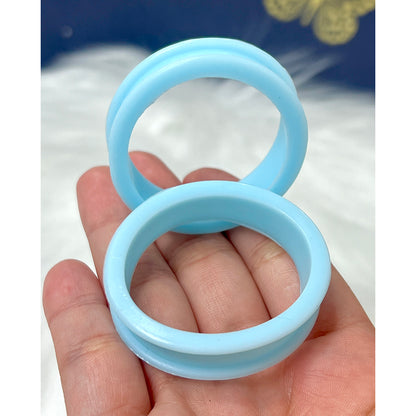 Soft Silicon 4 to 1 5/8" Inch Plugs with Light Blue Silicone - Pair