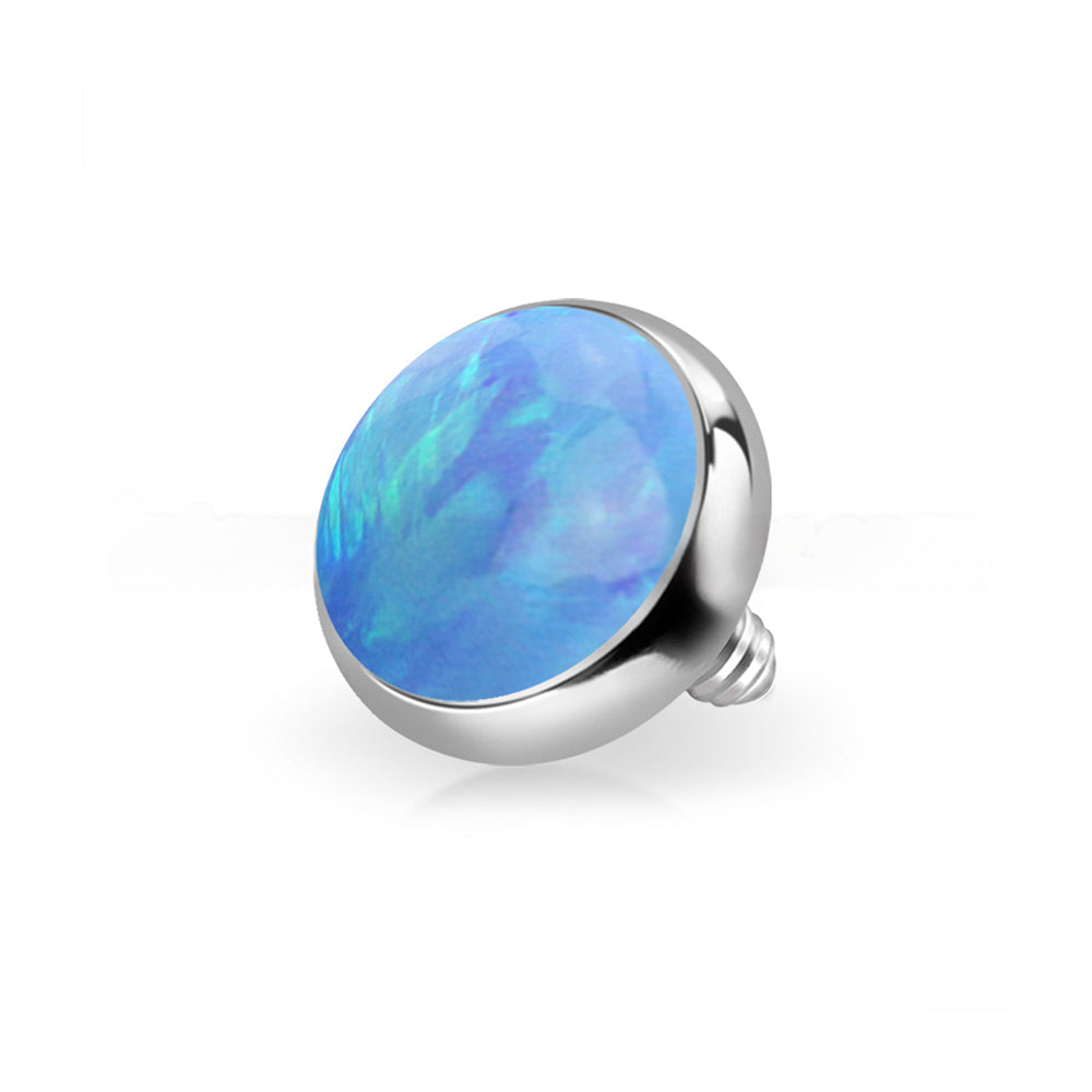 Titanium 14 Gauge Dermal Anchor Top with Synthetic Opal - photo 5