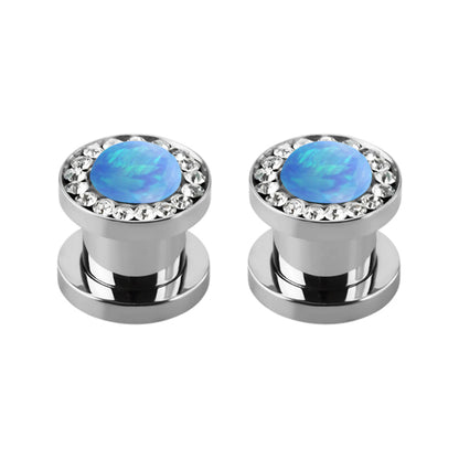 Surgical Steel Screw Fit Tunnels 6 to 0 Gauge - 5 Colors - Pair