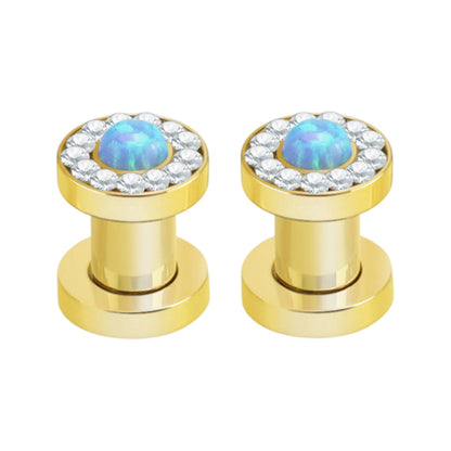 PVD Gold Surgical Steel Screw Fit Tunnels 6 to 0 Gauge - 5 Colors - Pair